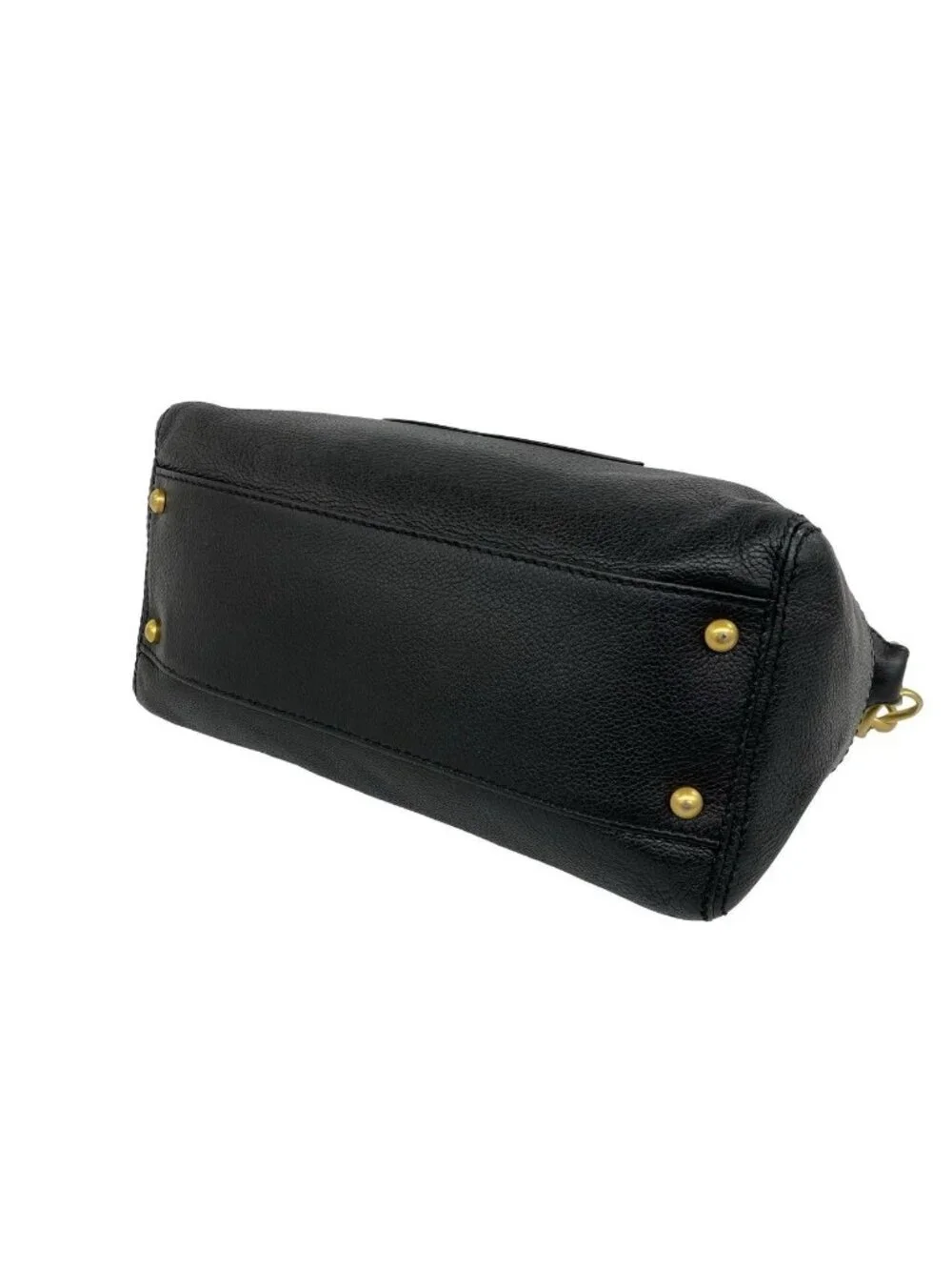 Chanel CC Logo Leather Chain Shoulder Bag Mini Tote Black